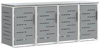 vidaXL M&uuml;lltonnenbox M&uuml;lltonnenbox for 4 Bins 240L Edelstahl Grau (1 St)