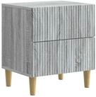 vidaXL Nachttisch 43 x 34,5 x 48 cm Nachttisch Nachtschrank Nachtkommode Graues