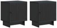 vidaXL Nachttisch 43 x 34,5 x 50 cm Nachttisch 2er Set Nachtschrank Schwarz