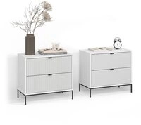 Livinity&reg; Nachtschrank Aterno, Wei&szlig;, 2er Set (2-St)