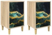 vidaXL Nachttisch 36 x 33 x 60 cm Nachttisch 2er Set Nachtschrank WIJHE 2 stk