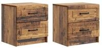 vidaXL Nachttisch 43 x 34,5 x 44,5 cm Nachttisch 2er Set Nachtschrank Altholz