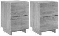 vidaXL Nachttisch Nachttisch 2 stk. Sonoma-Grau 33,5 x 34,5 x 50 cm...