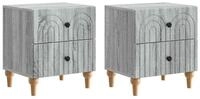 vidaXL Nachttisch 43 x 34,5 x 48 cm Nachttisch 2er Set Nachtschrank Graues...