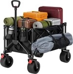 Woltu Bollerwagen (1-tlg), 150L faltbar, mit abnehmbaren R&auml;dern & verstellbarem