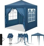 Woltu Faltpavillon, mit 4 Seitenteilen, 2x2 m, mit 4 Seitenw&auml;nden,