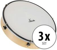 XDrum Handtrommel HTM-10K 10 Zoll Kunststoff-Fell Handtrommeln 3er-Set, 3-St.,...