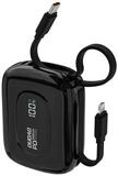 Dudao K32 Powerbank 10000 mAh, Powerbank mit zwei integrierten Ladekabeln und...