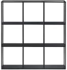 en.casa Wandregal, &raquo;Jelsa&laquo; Metallregal mit 9 offenen Ablagen Schwarz 160 x 18...