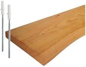 relaxdays Wandregal Massivholz Baumkante, natur, 60 cm