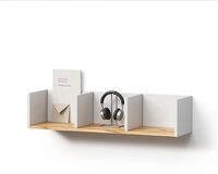 Livinity&reg; B&uuml;cherregal Lorena, Wei&szlig;/Goldkraft Eiche, 90 x 20 cm, 1-tlg.