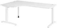 b&uuml;m&ouml; Schreibtisch XB-Serie, Eckform: 200 x 120 cm - Dekor: Wei&szlig; - Gestell:...