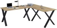 VCM Schreibtisch B&uuml;rotisch Eckschreibtisch Lona H. 76 x B. 190 x T., VCM Holz