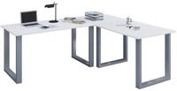 VCM Schreibtisch B&uuml;rotisch Eckschreibtisch Lona H. 76 x B. 190 x T., VCM Holz
