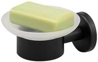 bremermann Seifenschale Bad-Serie PIAZZA BLACK - aus Glas und Edelstahl,...