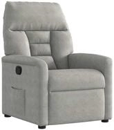 vidaXL Sessel Relaxsessel Hellgrau Mikrofasergewebe (1-St)