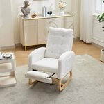MODFU Schaukelstuhl Kompakter Relaxsessel mit USB & Fu&szlig;st&uuml;tze f&uuml;r jeden Raum