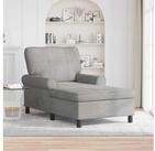 vidaXL Chaiselongue, Lounge-Liege mit Kissen Hellgrau 91 x 157 x 91 cm Samt