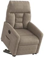 vidaXL Sessel Relaxsessel mit Aufstehhilfe Taupe Mikrofasergewebe (1-St)
