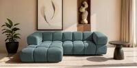 Fun M&ouml;bel Ecksofa Designersofa BLANCHE in Stoff Bluvel oder Puente, Ottomane...