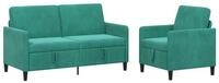 vidaXL Sofa Sofa Set mit Stauraum 2 stk. T&uuml;rkis Polyester, 2 Teile