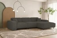 Fun M&ouml;bel Ecksofa Designersofa GLORIA mit Ottomane in Stoff, Rundumbezug,...