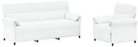 vidaXL Sofa Sofa Set 2 stk. Wei&szlig; Stoff, 2 Teile