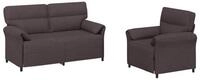 vidaXL Sofa Sofa Set 2 stk. Dunkelbraun Stoff, 2 Teile