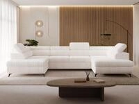 GrainGold Ecksofa U-Form Argon U, Set, Bettkasten, Wellenfedern, Verstellbare