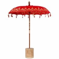 vidaXL Bodenmatte Balinesischer Sonnenschirm mit Sockel Rot 185 x 185 x 260 cm...