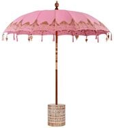 vidaXL Bodenmatte Balinesischer Sonnenschirm mit Sockel Rosa 215 x 215 x 260 cm