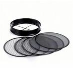 relaxdays Gartensieb 5 Eins&auml;tze &Oslash; 30 cm, Edelstahl, schwarz schwarz