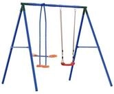vidaXL Spielturm Outdoor Schaukelrahmen mit Gleiter f&uuml;r bis zu 3 Kinder