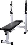 vidaXL Hantelbank, mit Ablage, Langhantel und Kurzhantel Set 60,5 kg