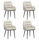 vidaXL Esszimmerstuhl Esszimmerst&uuml;hle 4 stk. Samt Creme 59 x 59,5 x 90 cm (4...