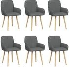vidaXL Esszimmerstuhl Esszimmerst&uuml;hle 6 stk. Stoff Dunkelgrau 56,5 x 50 x 87,5...