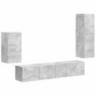 vidaXL TV-Schrank TV-Schrankset Wandmontiert 4 pcs Beton Grau Holzwerkstoff