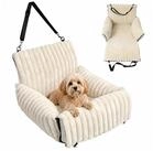 relaxdays Hunde-Autositz Weicher Hundeautositz f&uuml;r kleine Hunde, Beige