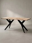 KADIMA DESIGN Esstisch Esszimmertisch 180x90x76 cm Akazie Massivholz Metall...