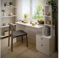 Vicco Esstisch Denton, Wei&szlig;, 136 x 55 cm mit 2 Schubladen (1-St)
