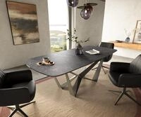 DELIFE Esstisch Edge, Boot 180-220x100 cm Keramik Laminam&reg; Nero Greco Anthrazit