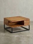 KADIMA DESIGN Couchtisch Massivholz Sofatisch Quadratischer Kaffeetisch