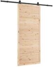 vidaXL Schiebet&uuml;r Schiebet&uuml;r 100 x 208 cm Massives Kiefernholz Natur (1-St)