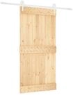 vidaXL Schiebet&uuml;r Schiebet&uuml;r Nat&uuml;rlich und Wei&szlig; 100 x 210 cm Massivkiefer...