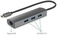 Renkforce Renkforce Netzwerkadapter/Hub 1 GBit/s USB-C&reg; (USB 3.2 Gen 1), Gigab