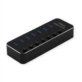 ROLINE USB 3.2 Gen 1 Notebook Hub, 7 Ports, einzeln schaltbar Computer-Adapter...