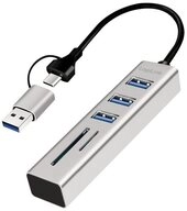 LogiLink USB-Verteiler UA0445 USB 3.0 Hub, 3x USB-A, SD/microSD-Slot, 2-in-1