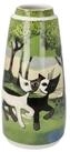 Goebel Dekovase Rosina Wachtmeister, handgearbeitet, Gr&uuml;n, Katzen, H: 18.5cm