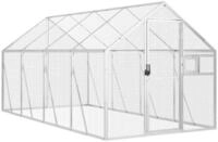 vidaXL Voliere 179 x 4 x 185 m K&auml;fig Gehege Aussen Vogelk&auml;fig Silbern...