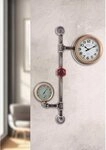 Casablanca by Gilde Wanduhr "Abola" mit Antikfinish aus Metall (Mit Thermometer...